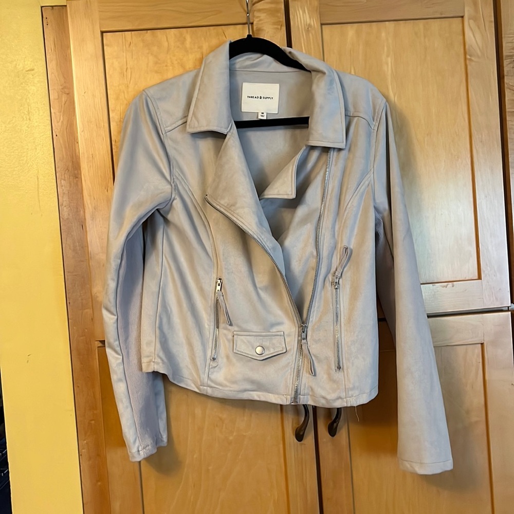 Thread and Supply Moto jacket, gray size medium